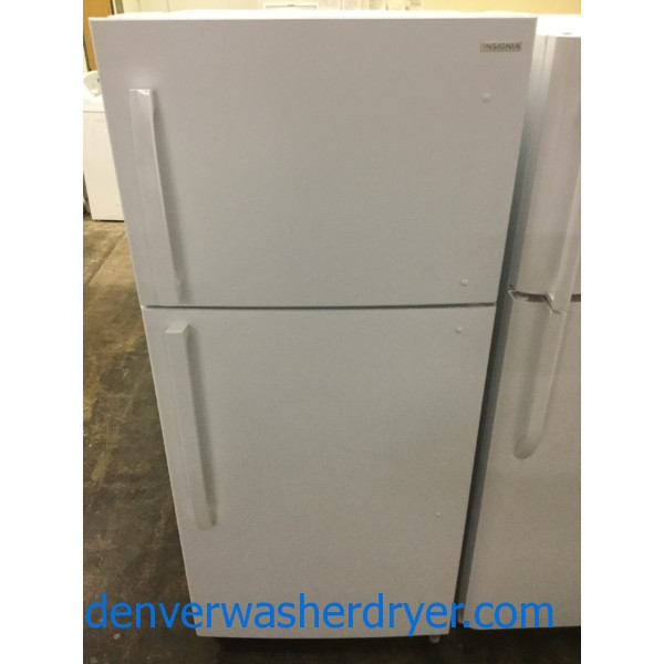 BRANDNEW White 30" Insignia (LG) TopFreezer Refrigerator, 1Year