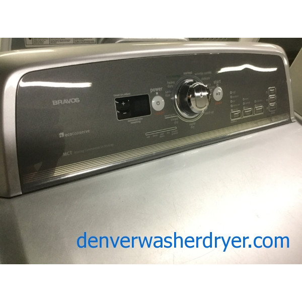 Mighty Maytag Bravos X-Series Laundry Set, Energy-Star HE Washer, Electric 27″ Dryer, Quality Refurbished!