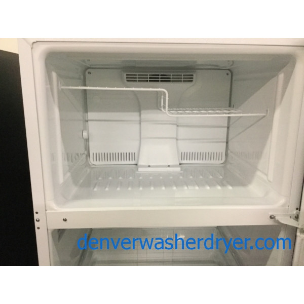 Hotpoint (GE) 18 cu. ft. TopBottom Refrigerator, White, Cold, Clean, 1Year Warranty 4225