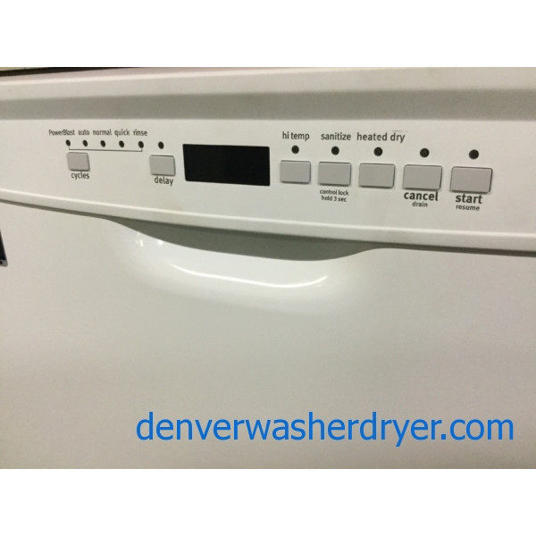 NEW! Maytag 24" BuiltIn Dishwasher, White, FrontControl, Stainless Tub, Works Great! 1Year