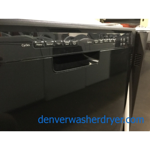 Brand Spankin' New Whirlpool Dishwasher, Black, Plastic Tub, Front
