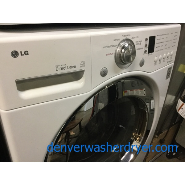 27″ LG Front-Load Stackable Washer & Dryer Set, Electric, Direct-Drive, Sanitary Cycle, Quality Refurbished, 1-Year Warranty