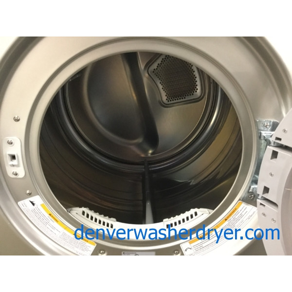 Slick Silver LG Washer Dryer Set, Front-Load, Stackable, Electric, Sanitary Cycle, Quality Refurbished, 1-Year Warranty!