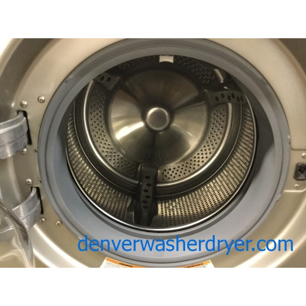 Slick Silver LG Washer Dryer Set, Front-Load, Stackable, Electric, Sanitary Cycle, Quality Refurbished, 1-Year Warranty!