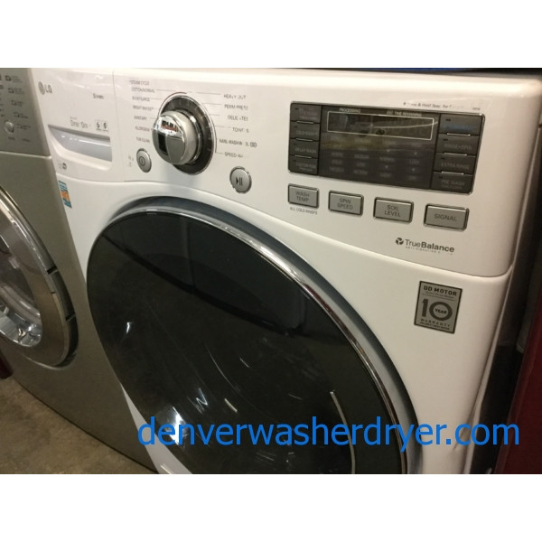 FrontLoad LG Washer/Dryer Set, Stackable, Electric, Steam/Sanitary