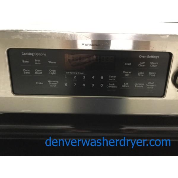 NEW! Stainless GE Profile Range, WiFi, GlassTop Stove, Convection Oven