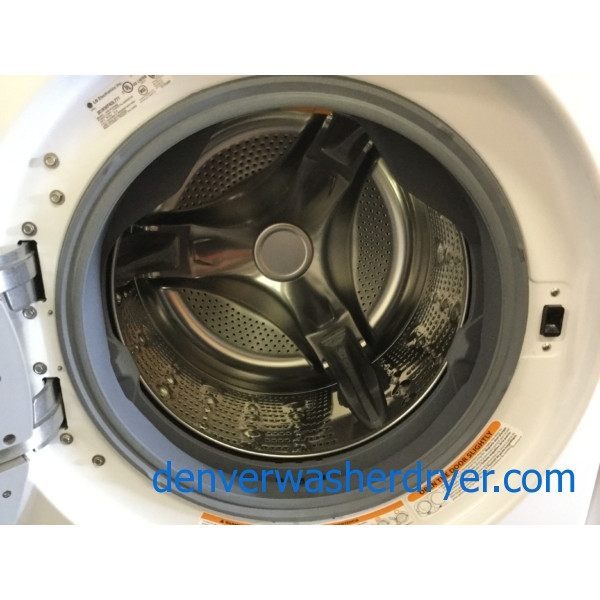 White LG Stackable Front-Load Set, Steam/Sanitary Washer, Steam Electric Dryer, Newer Models, Quality Refurbished!
