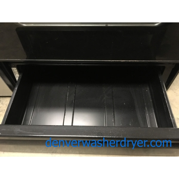 Glorious GE Range, Black, Electric, 30″, Self-Cleaning, 5-Burner, Fantastic Condition, 1-Year Warranty!