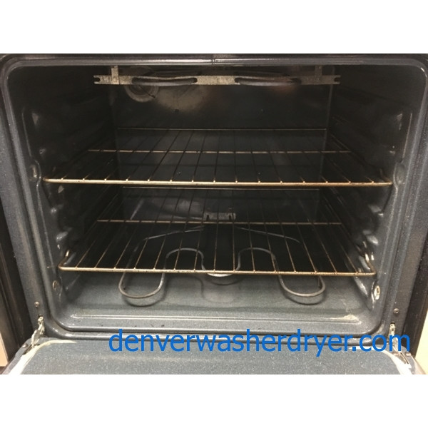 Glorious GE Range, Black, Electric, 30″, Self-Cleaning, 5-Burner, Fantastic Condition, 1-Year Warranty!