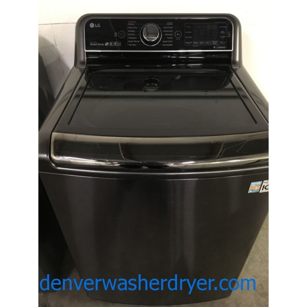LG 5.2 Cu. Ft. Top-Load Washer in Black Stainless Steel, Steam/Sanitary, HE, ENERGY STAR, 1-Year Warranty