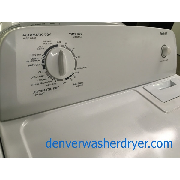 Full Sized Admiral (Maytag) Washer Dryer Set, Electric, Clean and Good