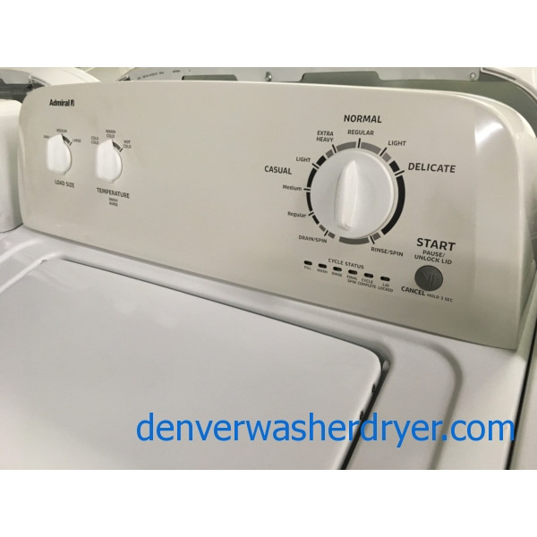 Full Sized Admiral (Maytag) Washer Dryer Set, Electric, Clean and Good