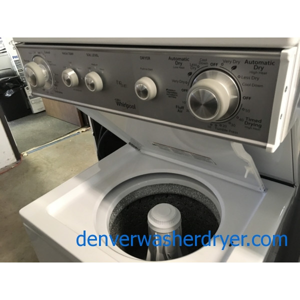 Near-New Whirlpool Unitized Washer/Dryer Combo, 24″ Wide, Electric, Direct-Drive, 1-Year Warranty!