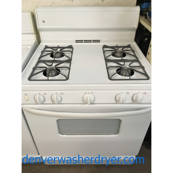 Used Freestanding 30" GE *GAS* Range, 4Burner Stove, Bake/Broil Oven
