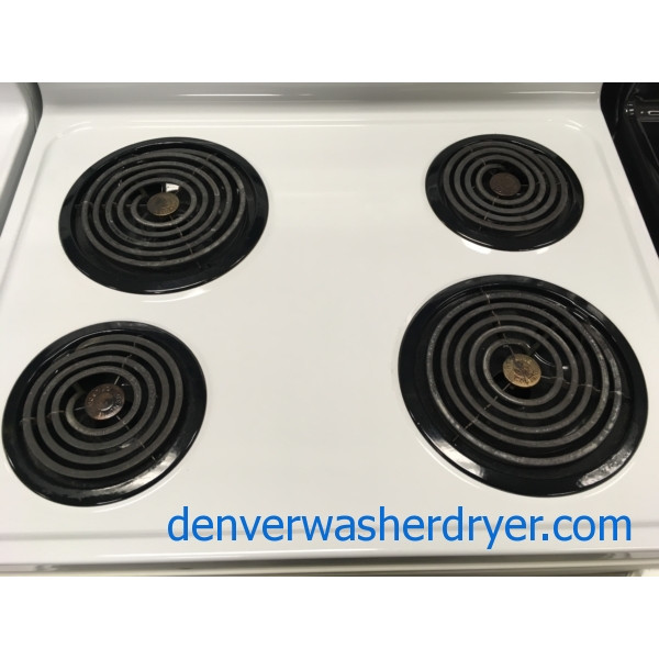 30″ GE Spectra Electric Coil-Top Range, 1-Year Warranty