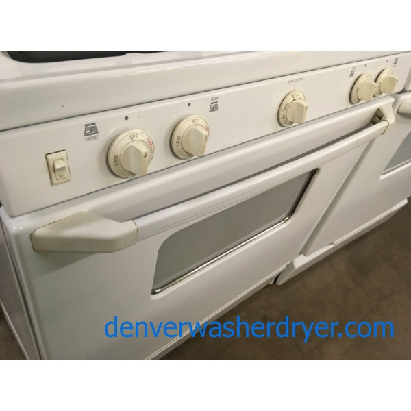 30″ Free-Standing GE *GAS* Range, White, 1-Year Warranty