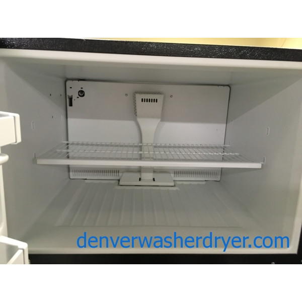 (21 Cu. Ft.) Black Refrigerator by Whirlpool, Top-Mount, Clean, Perfectly Working, 1-Year Warranty!