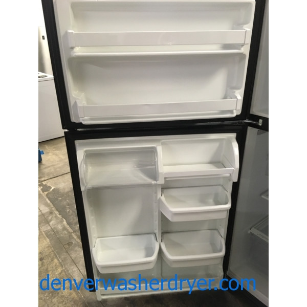 (21 Cu. Ft.) Black Refrigerator by Whirlpool, Top-Mount, Clean, Perfectly Working, 1-Year Warranty!