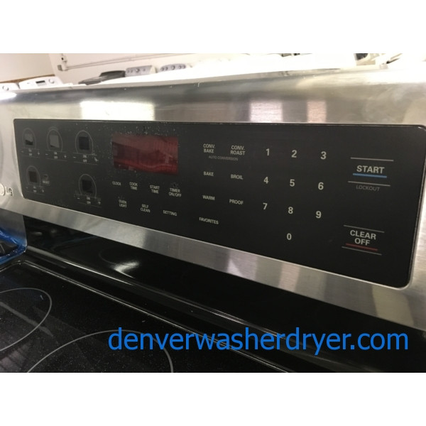 30″ Free-Standing LG Electric Glass-Top Range with Fan Convection, 1-Year Warranty