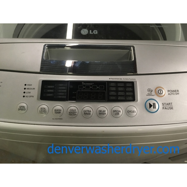 LG Top-Load Front-Control Washer Dryer Set, Electric, HE, Energy Star, Direct-Drive, 1-Year Warranty