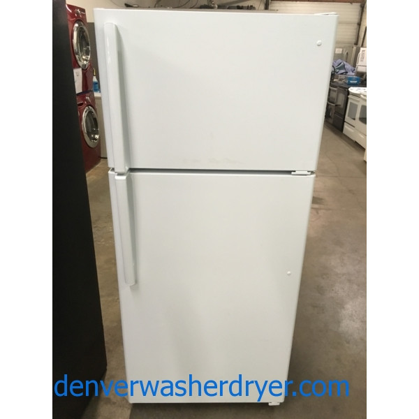 White TopMount Refrigerator, 16 Cu Ft, GE 4572 Denver Washer Dryer
