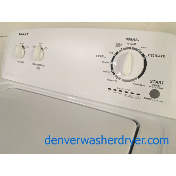 Awesome Admiral Washer, Agitator, 3.4 Cu.Ft, Quality Refurbished, 1-Year Warranty!