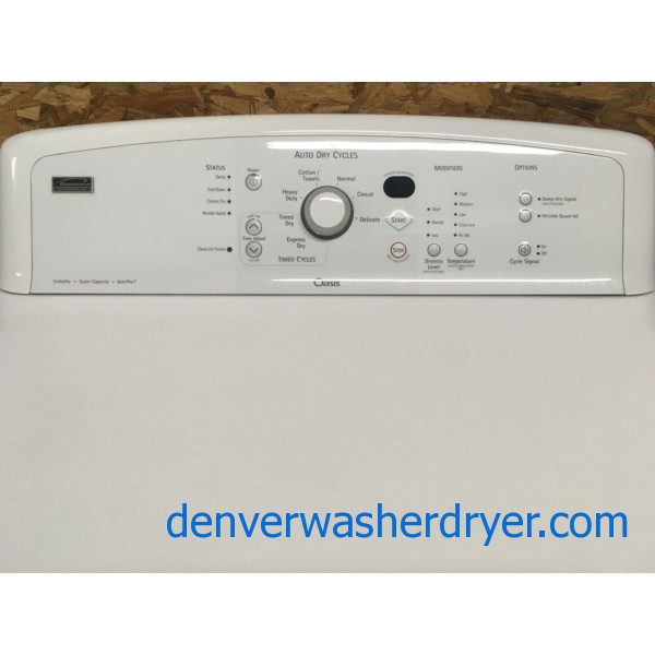 Kenmore ELITE Oasis Dryer, 29″, 220V, Wrinkle Guard, Super Capacity, Quality Refurbished, 1-Year Warranty!
