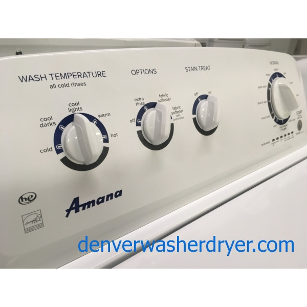 Amana Washer and Dryer Set, HE, 220V, Wash Plate Style, 29" Wide
