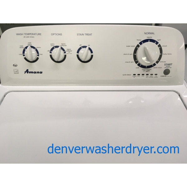 Amana Washer and Dryer Set, HE, 220V, Wash Plate Style, 29″ Wide, Quality Refurbished, 1-Year Warranty!