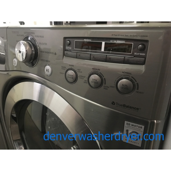 Lovely LG Front-Load Set, Graphite Steel, HE, GAS, Steam, Quality Refurbished, 1-Year Warranty!