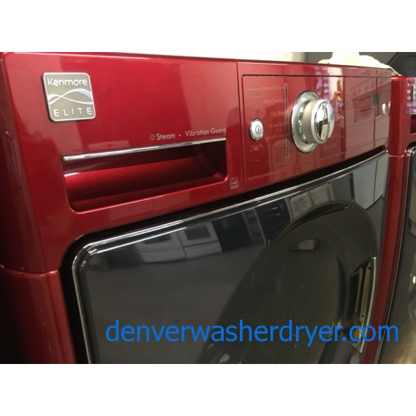 Kenmore ELITE Cherry Red FrontLoad Set, Electric, HE, EnergyStar