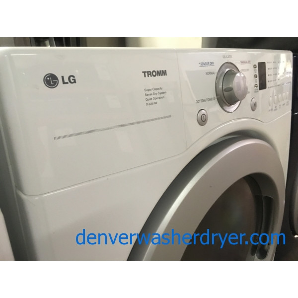 Front-Load LG TROMM Set, White, Super Capacity, 220V, Water Plus Option, Sense Dry, Quality Refurbished, 1-Year Warranty!