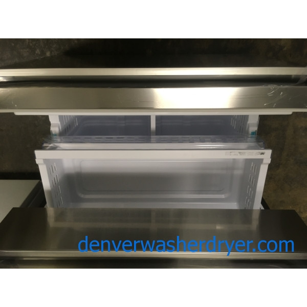 NEW!! Samsung French 4 Door Refrigerator, Recessed Handle, Stainless