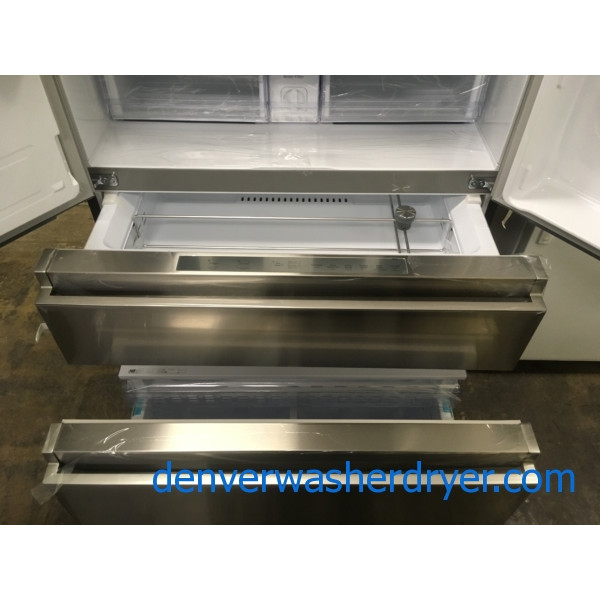 NEW!! Samsung French 4 Door Refrigerator, Recessed Handle, Stainless