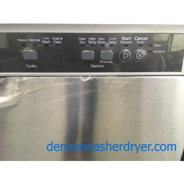 NEW!! Whirlpool Stainless Dishwasher, Plastic Tall Tub, BuiltIn
