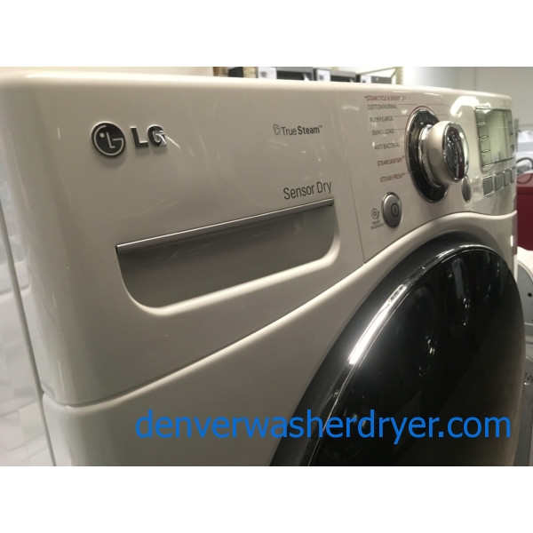 Beautiful LG Steam Set, White, w/ Pedestals, AntiBacterial, Allergiene