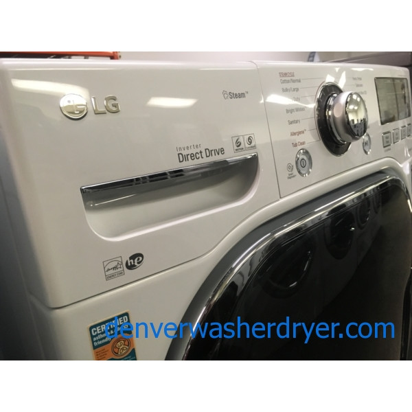 NEW!! LG Steam Washer, White, Stainless Drum, HE, Allergenie and