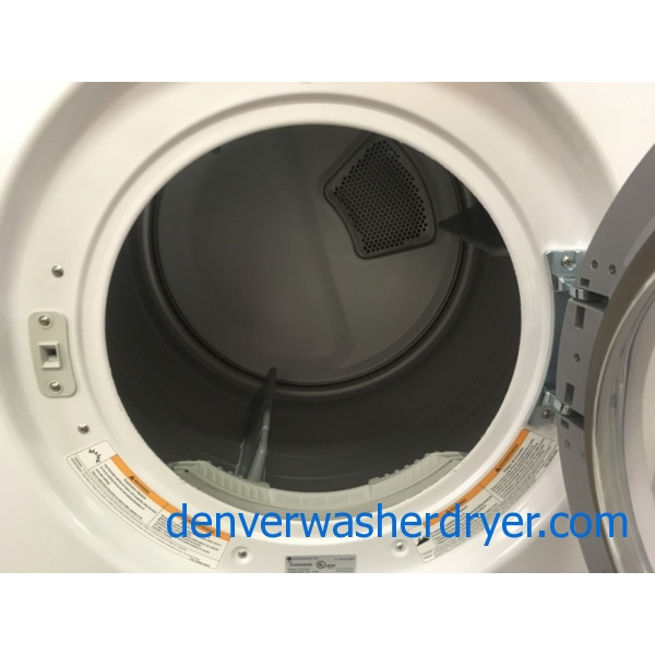 Great LG White Washer and Dryer Set, HE, Water Plus Option, 220V, Stackable, Sense Dry, Wrinkle Care, Quality Refurbished, 1-Year Warranty!