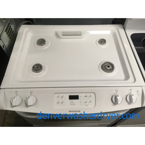 RARE! White Frigidaire Range, SlideIn, GAS, 4 Burner, Quality