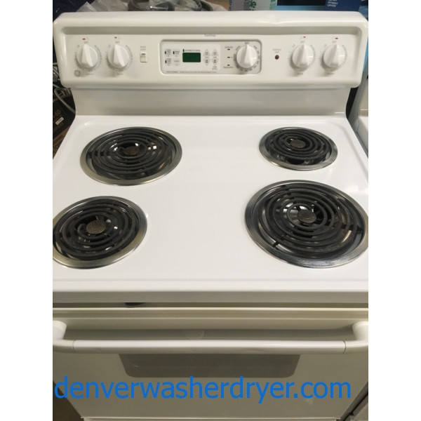 Great GE Range, White, 4 burner, SelfClean, Quality Refurbished, 1