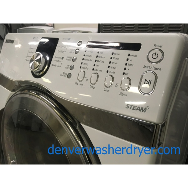 SAMSUNG FrontLoad Dryer, White, Capacity 7.4 Cu.Ft., Steam, Sanitary