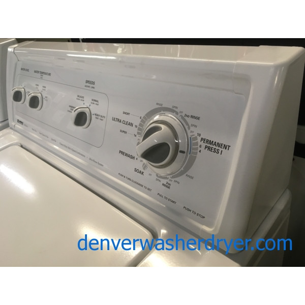 Kenmore 80 Series Set, Heavy-Duty, Electric, Agitator, Wrinkle Guard Option, 29″ Wide, Quality Refurbished, 1-Year Warranty!