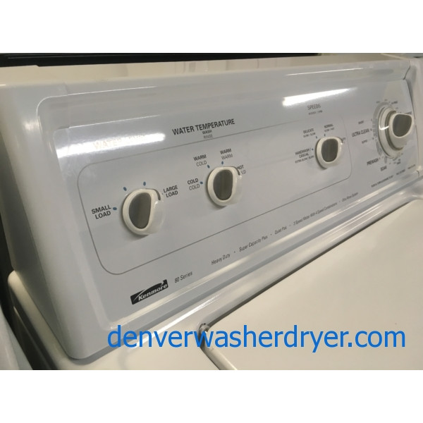 Kenmore 80 Series Set, Heavy-Duty, Electric, Agitator, Wrinkle Guard Option, 29″ Wide, Quality Refurbished, 1-Year Warranty!