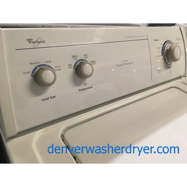 Great Whirlpool Washer, Commercial Quality, Agitator, XL Capacity, Direct Drive, Quality Refurbished, 30-Day Warranty