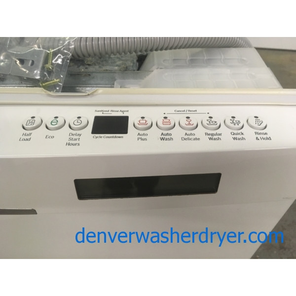 Great BOSCH Dishwasher, BuiltIn, White, Stainless Interior, RinseAid