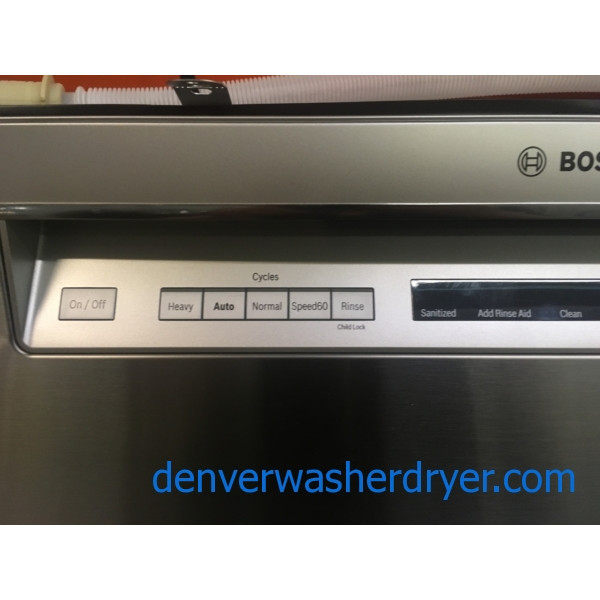 NEW!! Bosch Dishwasher, BuiltIn, Recessed Handle, Stainless, Sensor