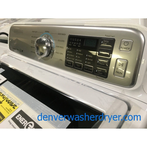 NEW!! Samsung SmartCare Washer, VRT Plus, Glass Lid, HE, Wash-Plate Style, Stainless Drum, Quality Refurbished, 1-Year Warranty!