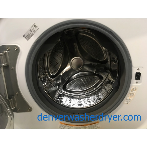 LG Steam FrontLoad Set, White, Sanitary Cycles, 29" Wide, HE, Energy