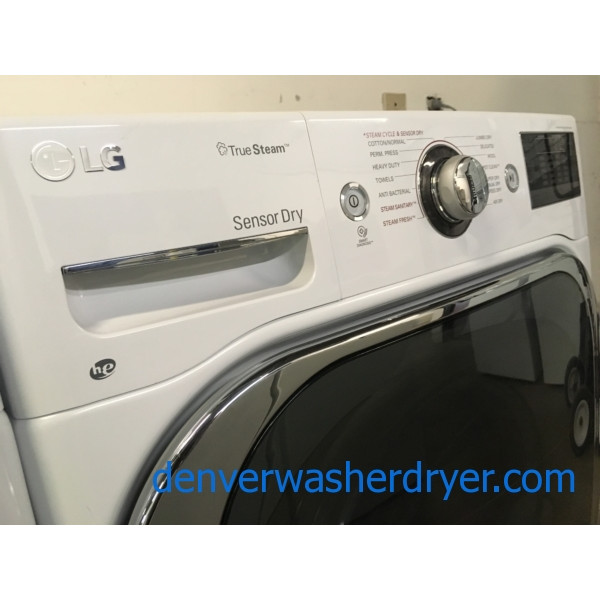 LG Steam FrontLoad Set, White, Sanitary Cycles, 29" Wide, HE, Energy