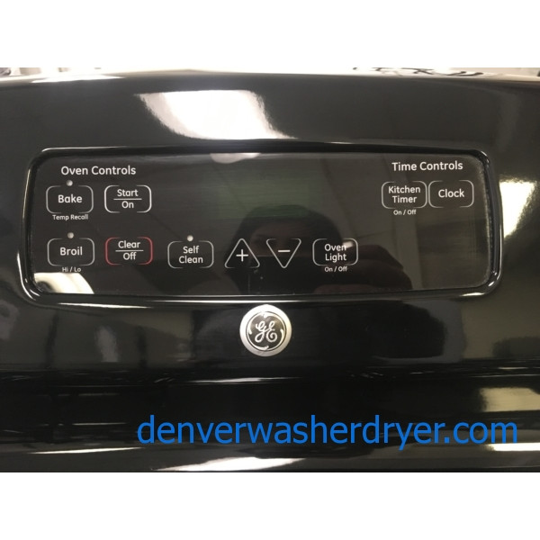 Beautiful GE GAS Range, Black, 4 Burner, Self-Clean, Quality Refurbished, 1-Year Warranty!